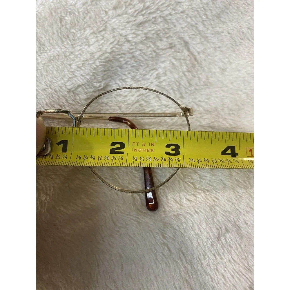 VTG 80s Vienna Line 1554 gold finish round eyeglasses frame Germany 40-52-20-140